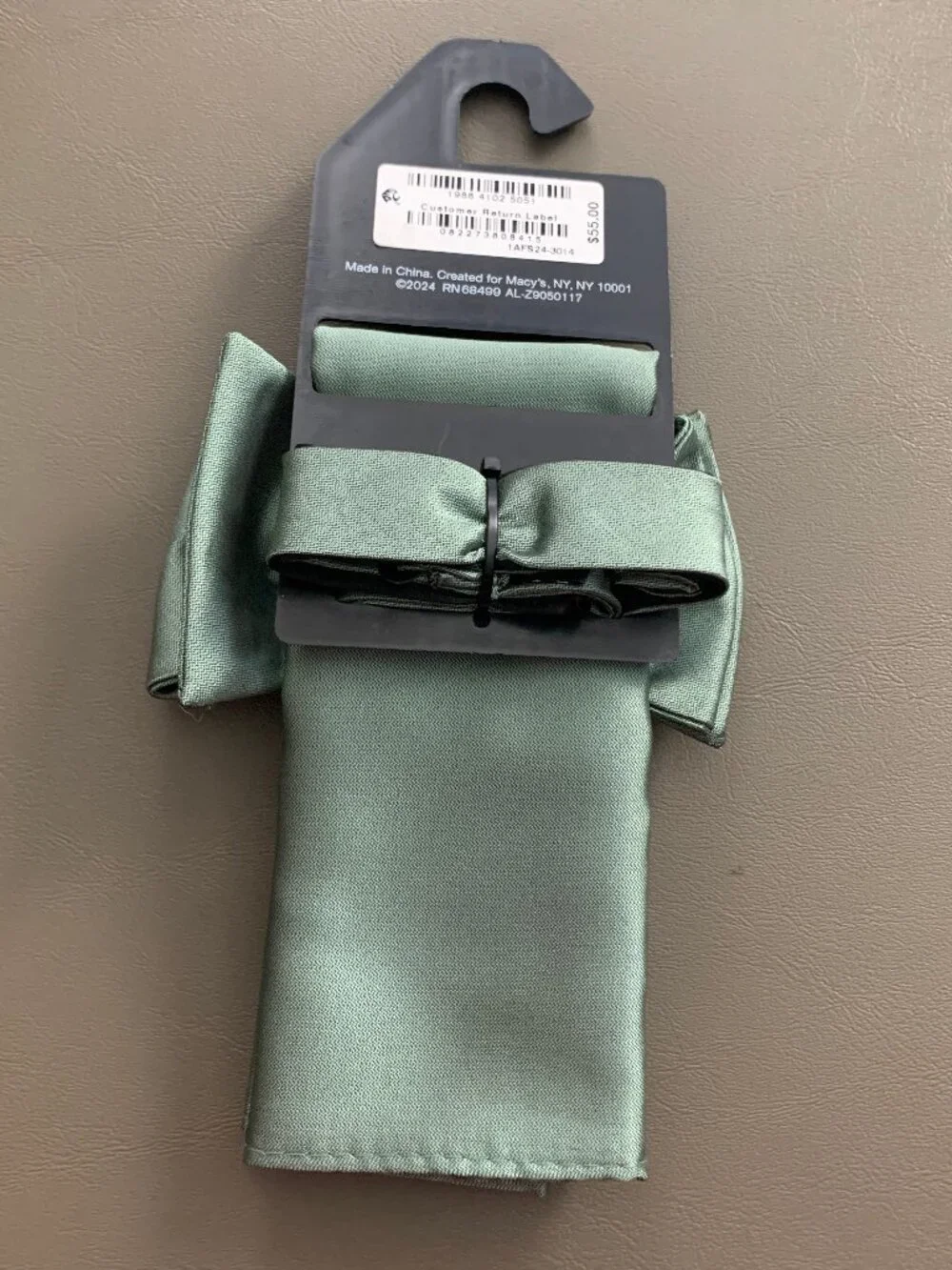 Alfani Men's 2-Piece Solid Bow Tie and Solid Pocket Square Set, Light Green